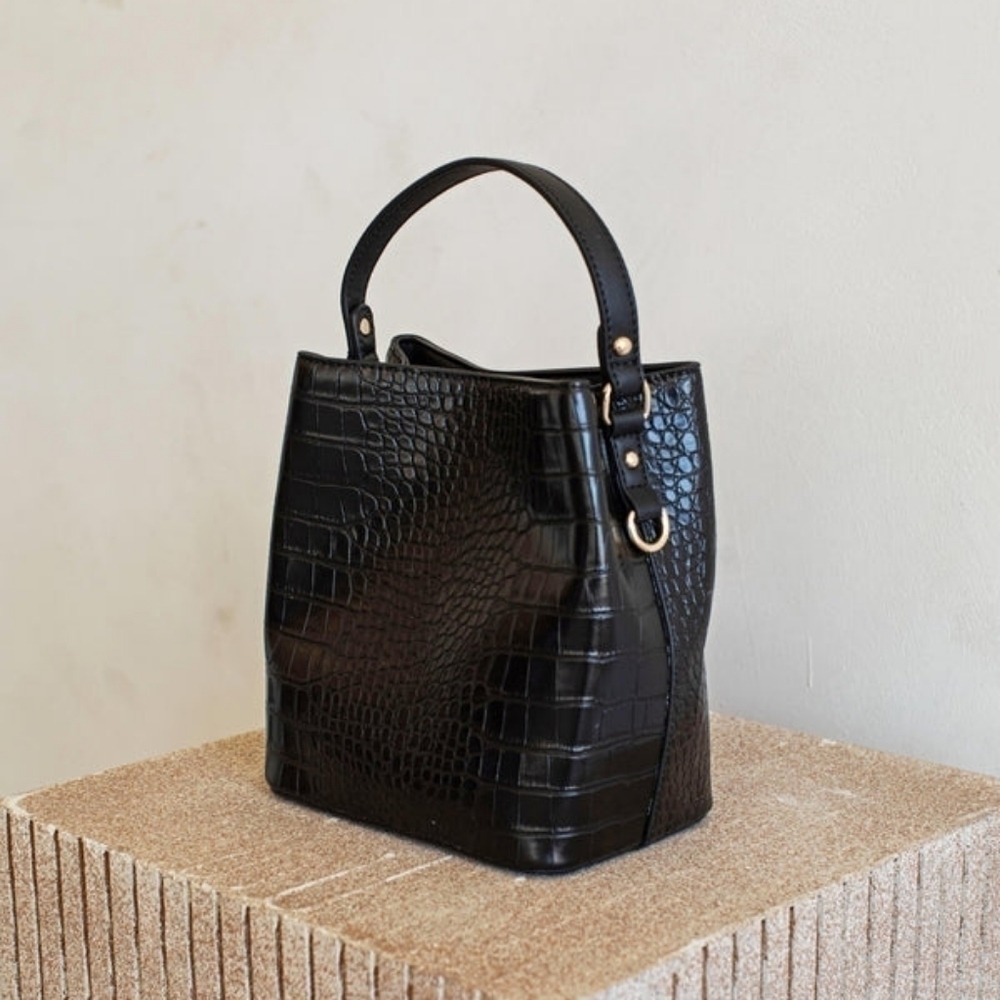 Revolve AOTA Elena Black Bucket Bag Crossbody - Picture 5 of 5
